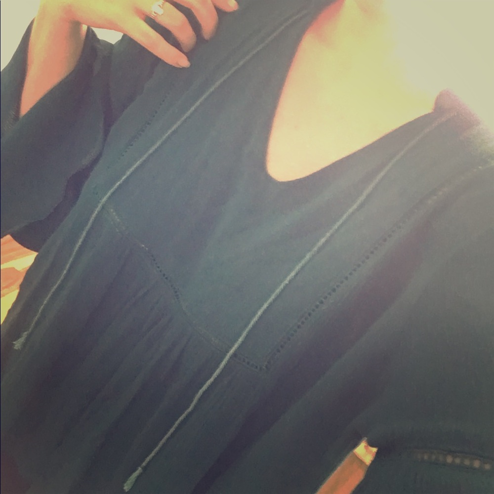 Forest green boho blouse